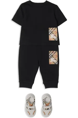 Burberry Check-print logo-patch cotton T-shirt