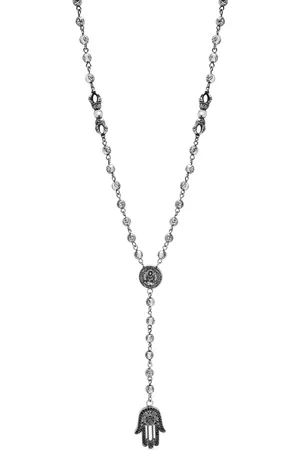 Nialaya Engraved beaded necklace