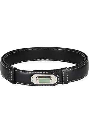 SHANGHAI TANG Jade Lock leather belt