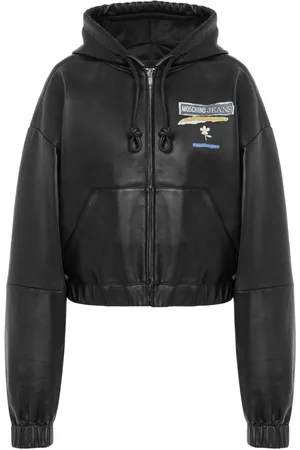 Moschino Printed leather jacket