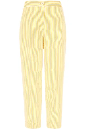 RE-HASH Printed linen blend pants
