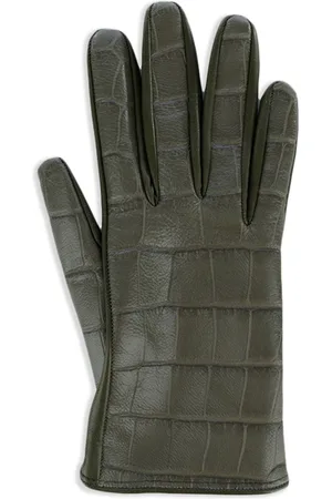 ERMANNO SCERVINO Crocodile-embossed leather gloves