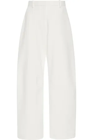 ROSETTA GETTY Straight-leg cady-texture trousers