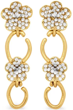 Oscar de la Renta Crystal Flower O drop earrings
