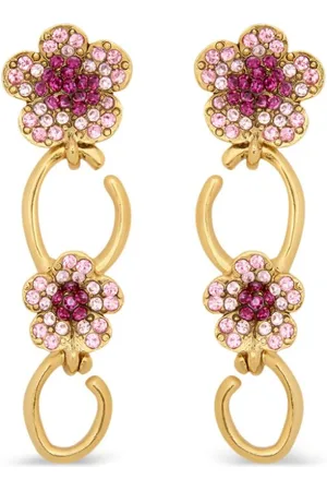Oscar de la Renta Crystal Flower O drop earrings