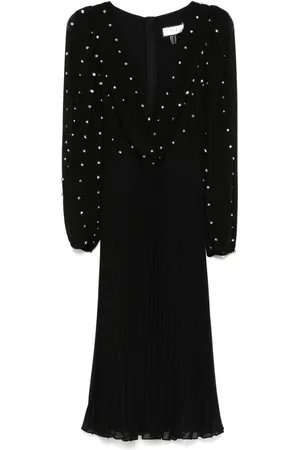 NISSA Crystal-embellished chiffon midi dress
