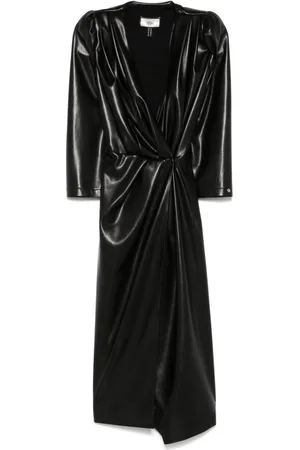 NISSA Faux-leather midi dress