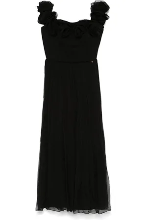 NISSA Floral-appliqu?? midi dress