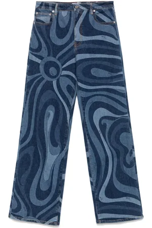 Puccini Marmo-print jeans