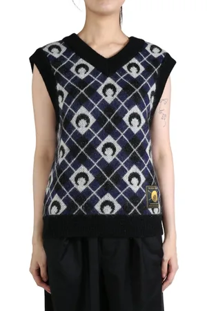 Marine Serre Moon Argyle knitted vest