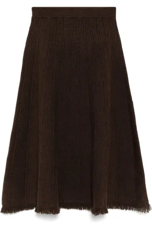 B+AB Ribbed knit A-line skirt