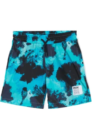 Msgm Watercolour cotton swim shorts