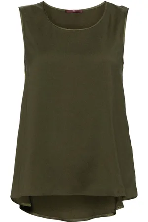 High Satin sleeveless tank top