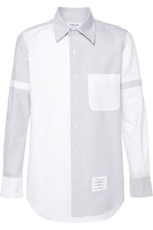 Thom Browne Adjustable-armbands two-tone shirt
