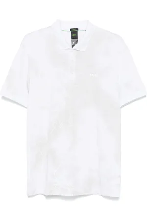 HUGO BOSS Reflective abstract-print polo shirt