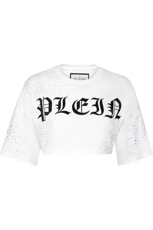 Philipp Plein Crystal-embellished cropped T-shirt