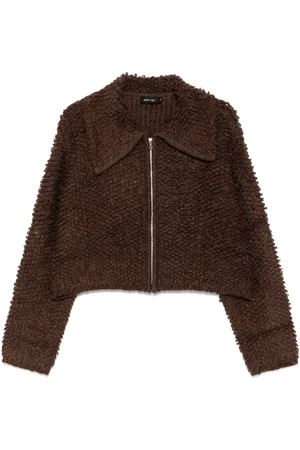 tout a coup Textured zip-up cardigan