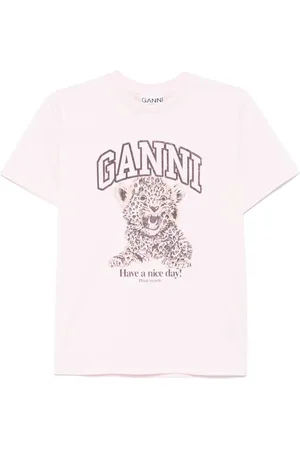 Ganni Leopard-print jersey T-shirt
