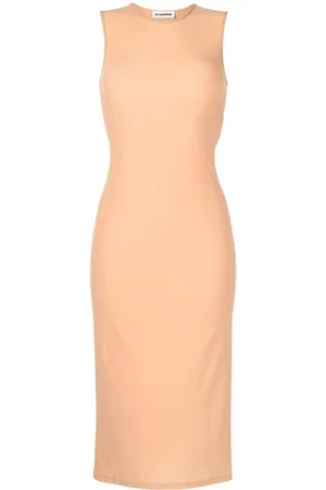 Jil Sander Round neck sleeveless maxi dress