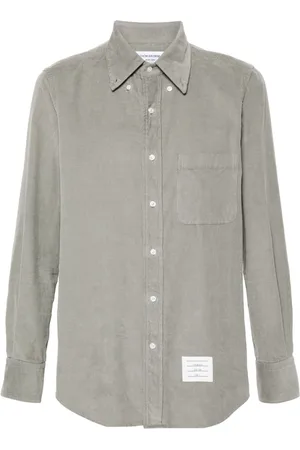 Thom Browne Logo-patch corduroy shirt