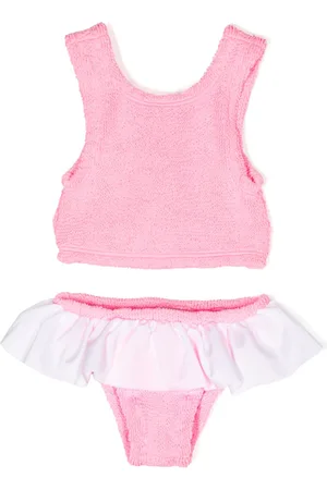 Hunza G Seersucker-texture ruffled bikini
