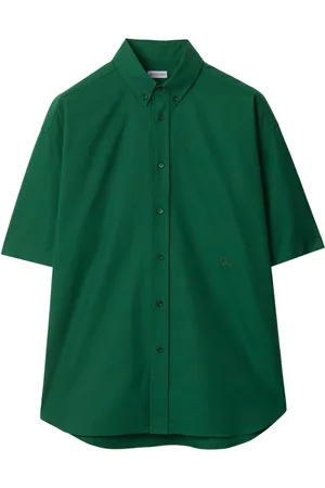 Burberry Logo-embroidered cotton shirt