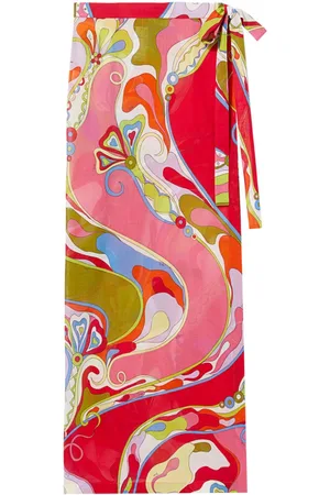 Puccini Orchidee-print wrap skirt