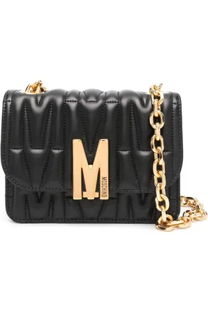 Moschino M quilted logo shoulder bag