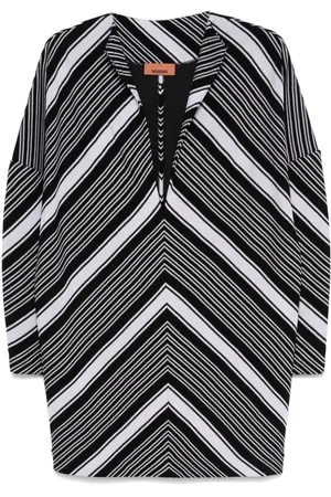 Missoni Plunging V-neck oversized-sleeve mini dress