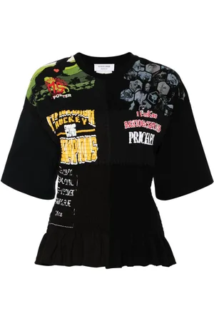 Marine Serre Upcycled shirred T-shirt