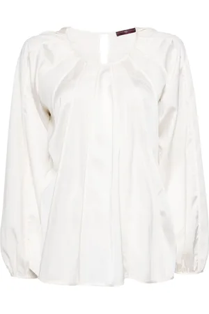 High Inverted seam long-sleeves blouse