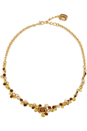 Oscar de la Renta Mixed-crystal cluster necklace