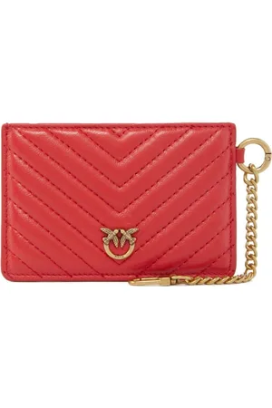 Pinko Logo-plaque quilted leather cardholder