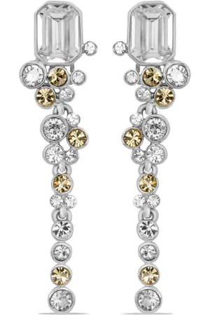 Oscar de la Renta Mixed-crystal clip-on earrings