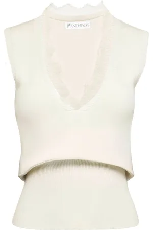 J.W.Anderson Lace-trim knit top