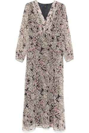HUGO BOSS Abstract-print maxi dress