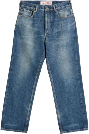 VALENTINO GARAVANI Logo-patch washed straight-leg jeans