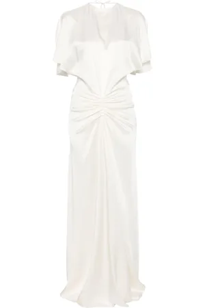 Victoria Beckham Gathered-waist floor-length dress