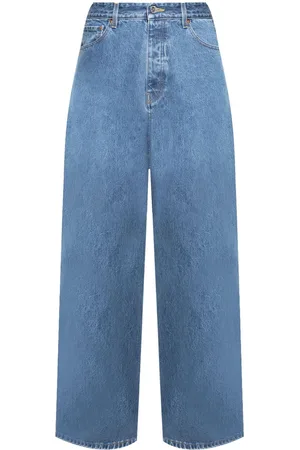 Vetements Logo-stitch wide-leg jeans