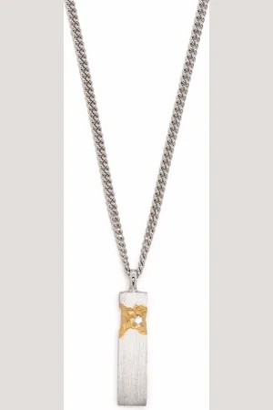 TOM WOOD Mined cube diamond pendant necklace