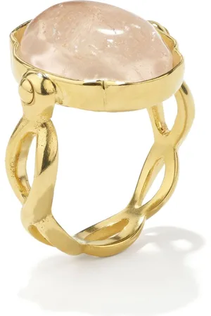 Goossens 24kt plated Cabochons crystal ring