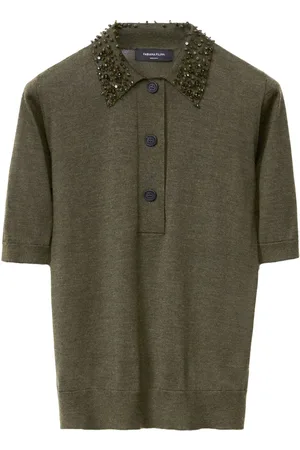 Fabiana Filippi Embroidered collar polo top