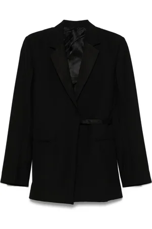 Totême Satin-lapels wrap blazer