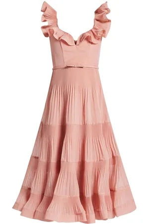 ZIMMERMANN Pleated midi dress