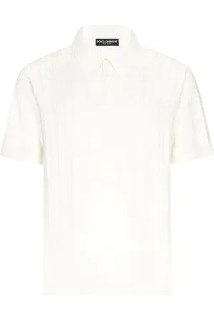 Dolce & Gabbana Monogram-jacquard silk polo shirt