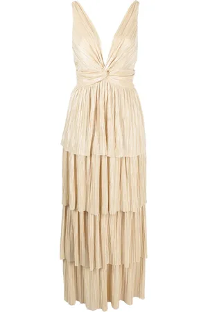 Sabina Musayev Delphina twist-front tiered gown