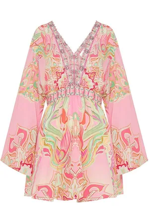 Camilla Graphic-print silk mini dress