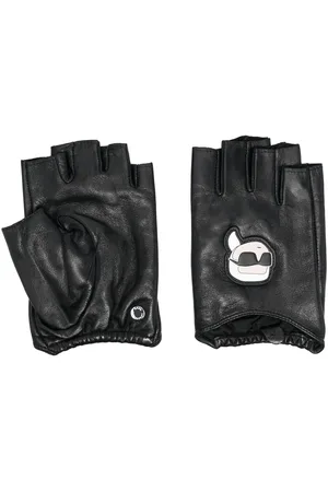 Karl Lagerfeld Ikon leather fingerless gloves