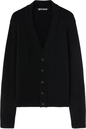 Palm Angels Logo-knit buttoned cardigan
