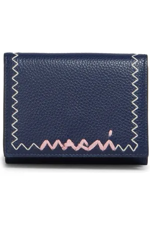 Marni Logo-embroidered leather wallet